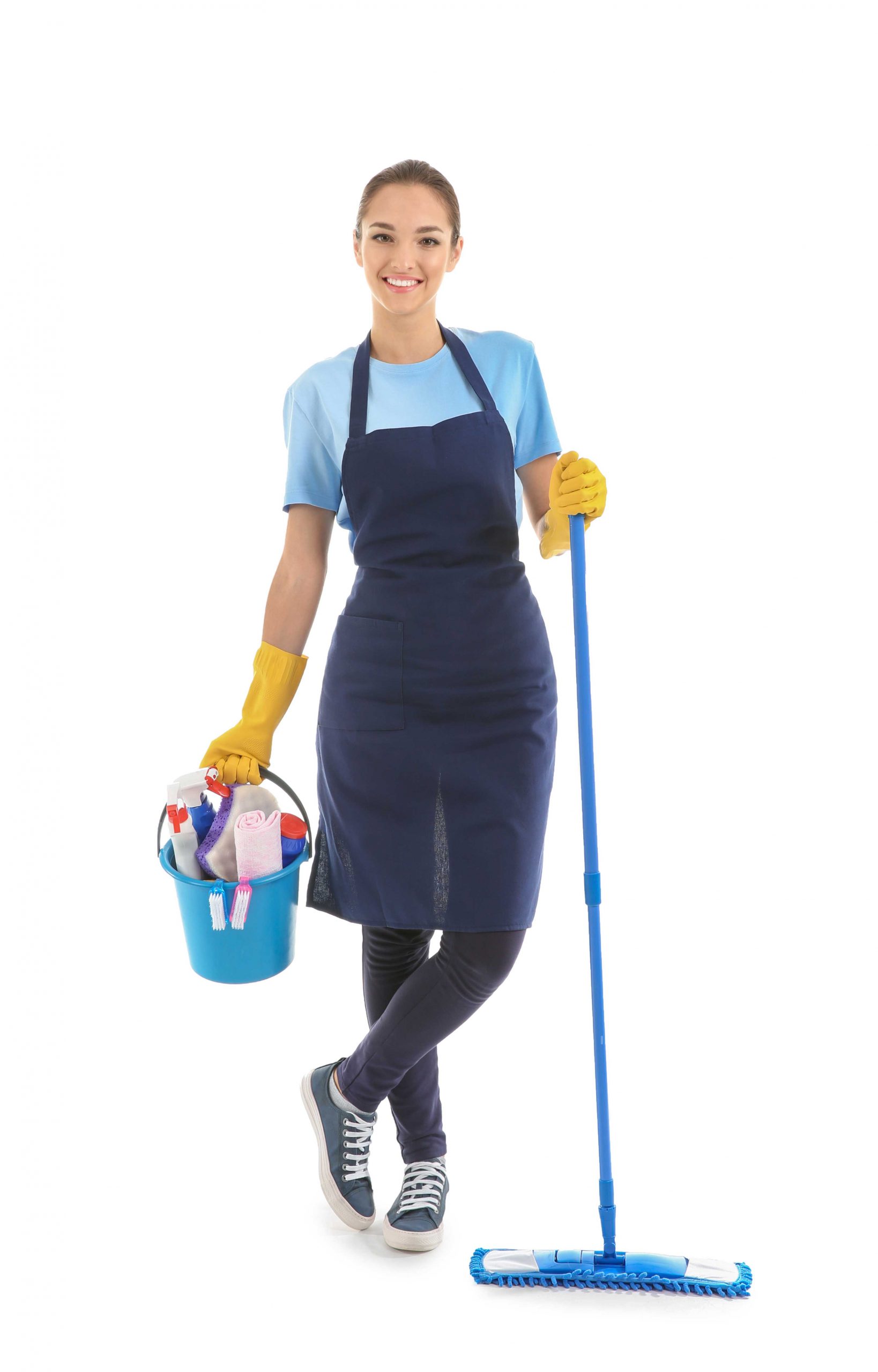 Womanwithcleaningsuppliesonwhitebackground(1)